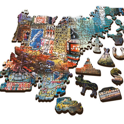 Dřevěné puzzle Trefl koláž New York 1000 dílků