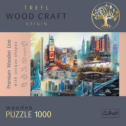 Dřevěné puzzle Trefl koláž New York 1000 dílků