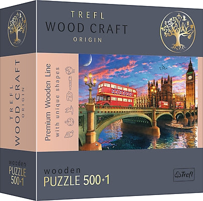Dřevěné puzzle Trefl Westminsterský palác Big Ben Londýn 500+1 dílků