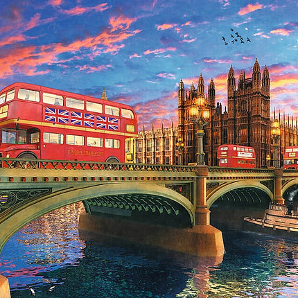 Dřevěné puzzle Trefl Westminsterský palác Big Ben Londýn 500+1 dílků