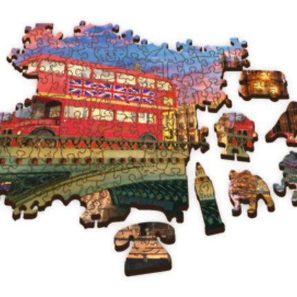 Dřevěné puzzle Trefl Westminsterský palác Big Ben Londýn 500+1 dílků