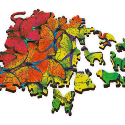 Dřevěné puzzle Trefl duhoví motýli 500+1 dílků