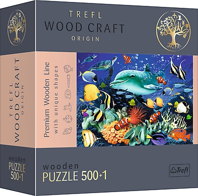 Dřevěné puzzle Trefl mořský život 500+1 dílků