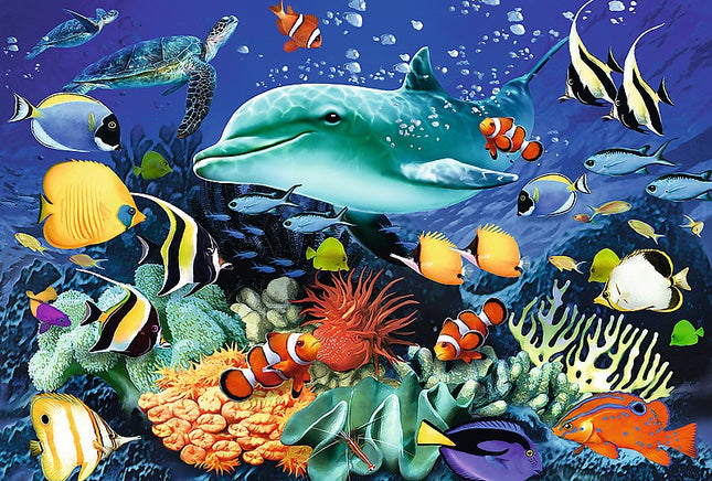 Dřevěné puzzle Trefl mořský život 500+1 dílků