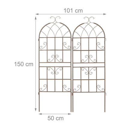Treláž 150 cm, sada 2 ks, hnědá