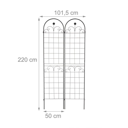 Trellis 220 cm set of 2 black