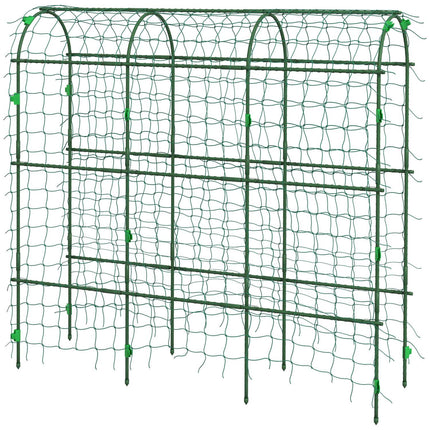 Adjustable plant trellis in steel with net for garden, balcony