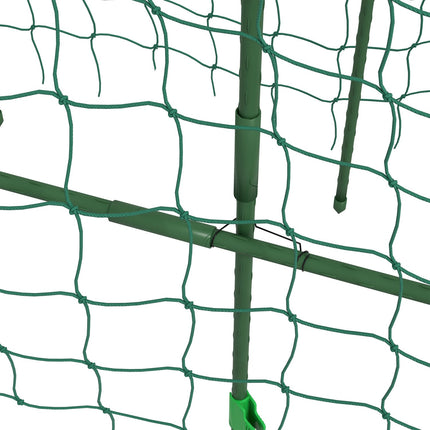 Adjustable plant trellis in steel with net for garden, balcony