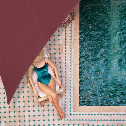 Triangular red-brown sun sail