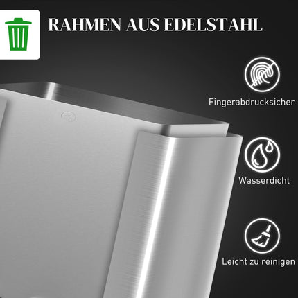 Kuchyňský koš se 3 přihrádkami, nerezový, 3 x 20L