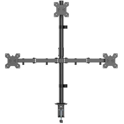 Triple Monitor Mount 17–32" Adjustable Arms, Black