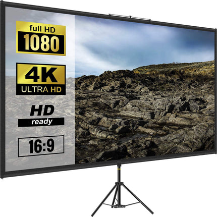 Tripod Projector Screen With Stand, 70-Inch 16:9 4K