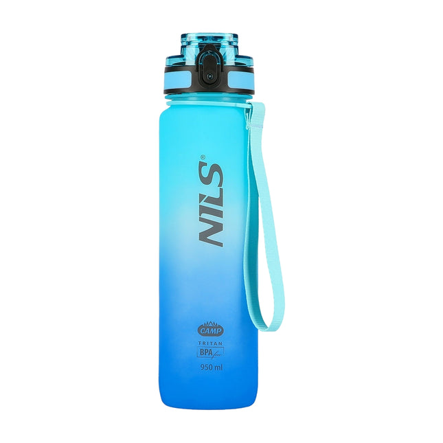 Tritan waterfles, blauw, duurzaam, BPA-vrij