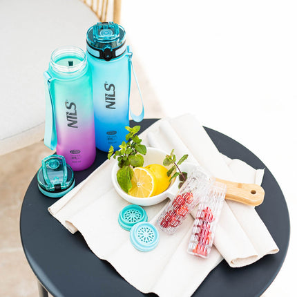 Tritan Water Bottle, Green-Pink, Leak-Proof, 950 ml