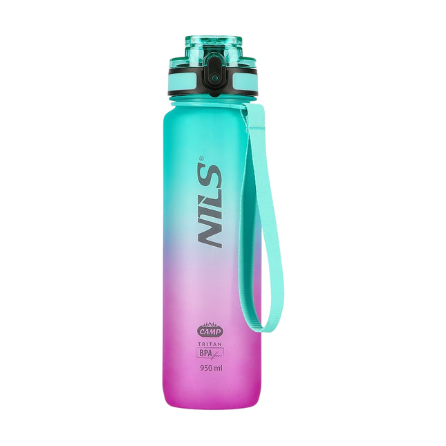Tritan waterfles, groen-roze, lekvrij, 950 ml