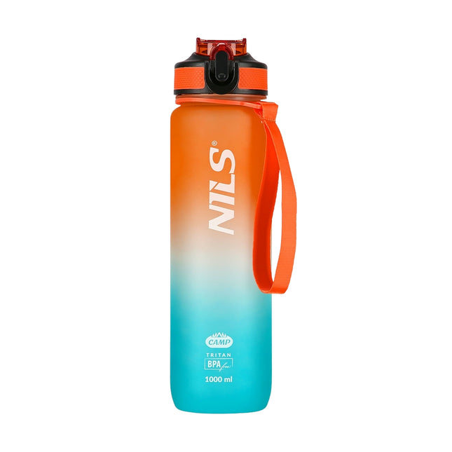 Láhev na vodu Tritan, nepropustná, 1000 ml, oranžovo-modrá