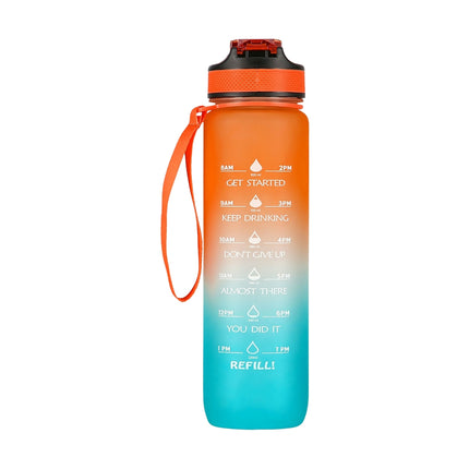 Láhev na vodu Tritan, nepropustná, 1000 ml, oranžovo-modrá