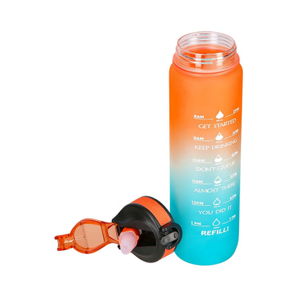 Láhev na vodu Tritan, nepropustná, 1000 ml, oranžovo-modrá