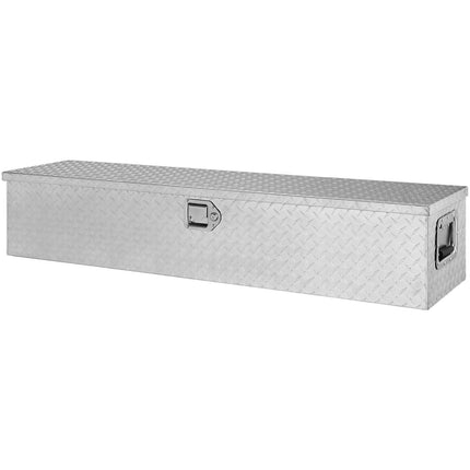 Truck Bed Tool Box, Aluminum Diamond Plate, 48 x 15 x 15 in, Lockable