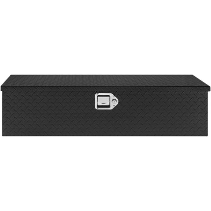 Truck Bed Tool Box, Aluminum Diamond Plate, Lock, 39 In, Black