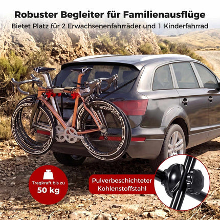 Trunk Mount 3-Bike Rack with Anti-Sway Straps & Soft Padding
