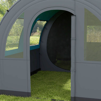 Kempingový stan pro 6 osob – 2 kabiny, lehký, 3000 mm šedá