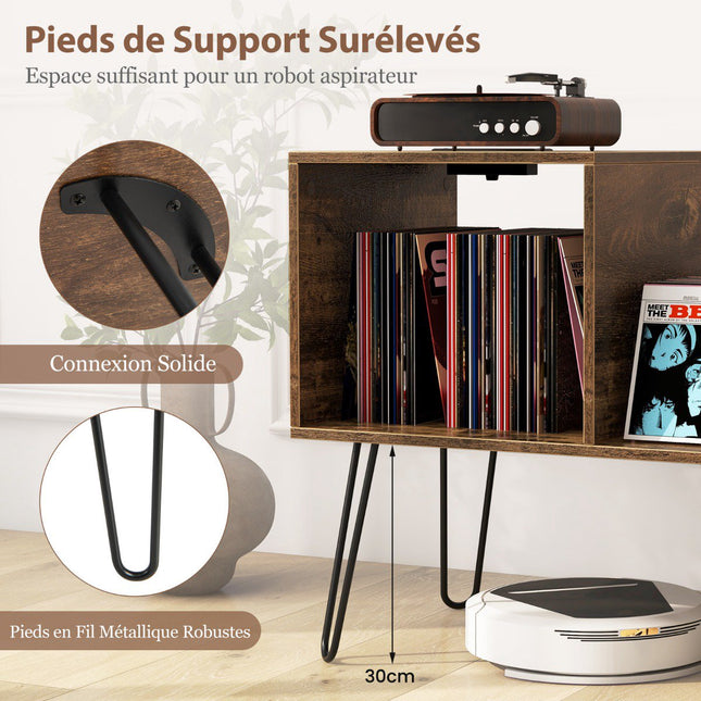 Stojan na gramofon s el. zásuvkami, USB, pro 145 desek