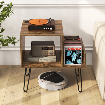 Stojan na gramofon s el. zásuvkami, USB, pro 145 desek