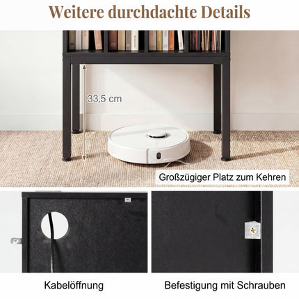 Stojan na gramofon s nabíjecí stanicí a 4 přihrádkami