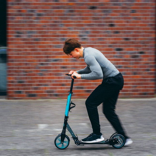 Turquoise Kick Scooter, Verstelbare Hoogte, Opvouwbaar Ontwerp