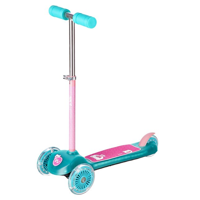 Turquoise Kick Scooter, lichtgewicht, opvouwbaar ontwerp