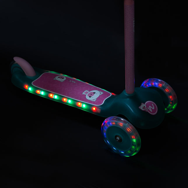 Turquoise Kick Scooter, lichtgewicht, opvouwbaar ontwerp