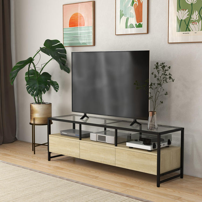 TV skříňka dub pro televize do 65" s úložným prostorem