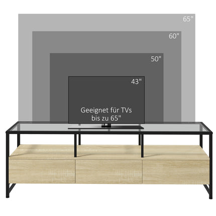 TV skříňka dub pro televize do 65" s úložným prostorem