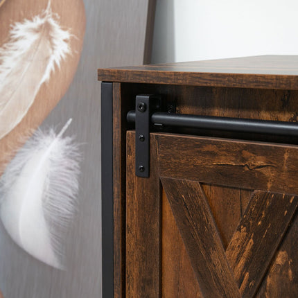 TV lavice pro 60" obrazovky, industriální design, dřevotříska a ocel