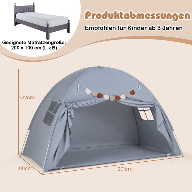Tweepersoons kindertent - opvouwbaar, draagbaar met ramen