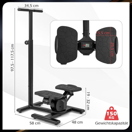 Twist stepper s nastavitelnou rukojetí a LCD displejem