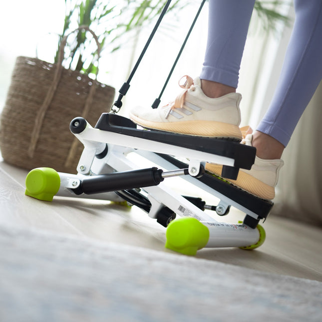 Twist Stepper met touwen, groen - Compact fitnessapparaat