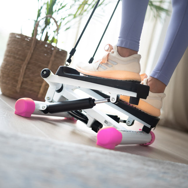 Twist Stepper met touwen, roze - Compacte fitnessapparatuur