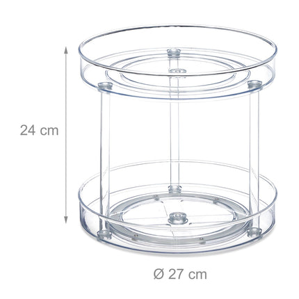 Dvoupatrový plastový otočný organizér, průměr 27cm