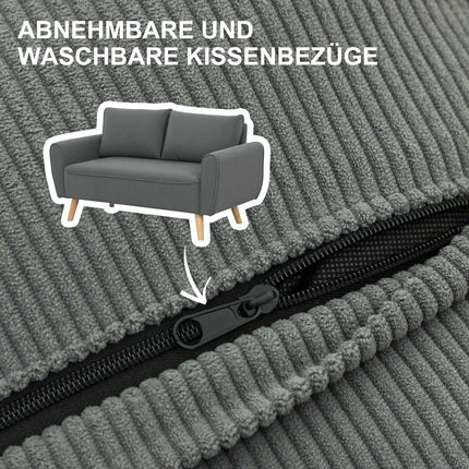 Two-seater Manchester sofa, extra deep and cushioned, dark grey