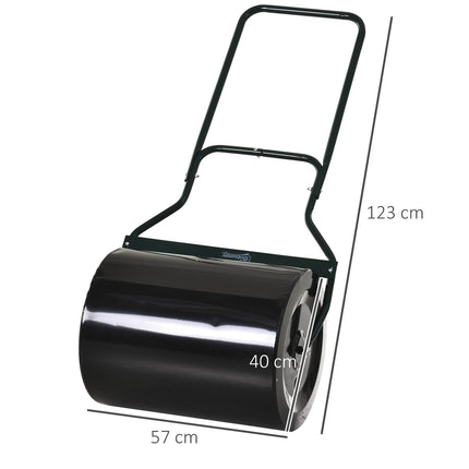 Zahradní válec 40cm, plnitelný kovový - voda/písek, černá