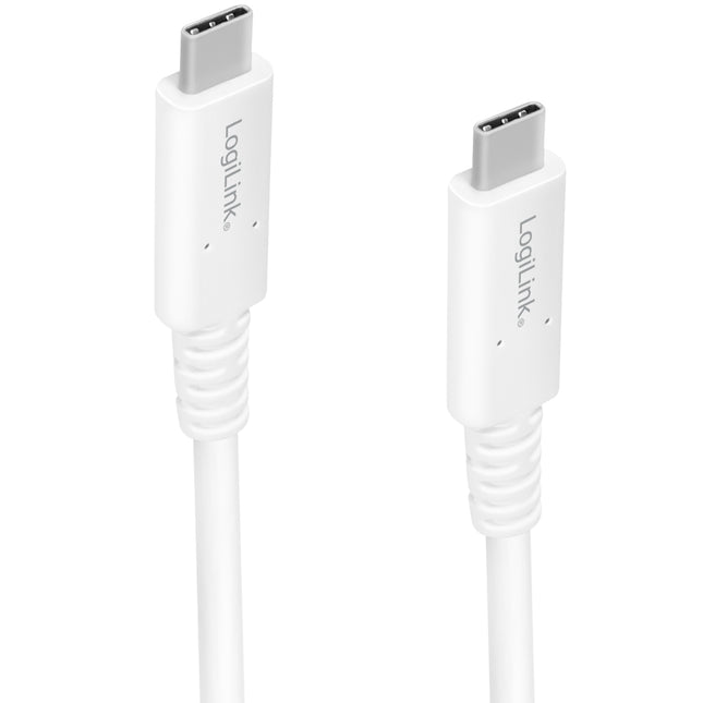 Kabel USB 4 Gen3x2 USB-C - USB-C, 40Gbps 100W 0.8m, bílá