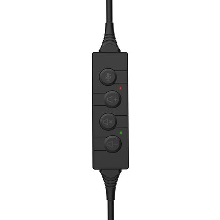USB-A headset s mikrofonem, náušní, černá