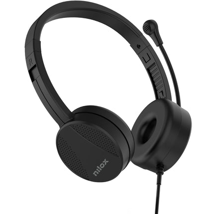 USB-A headset s mikrofonem, náušní, černá