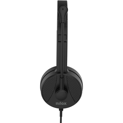 USB-A headset s mikrofonem, náušní, černá