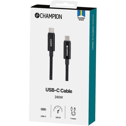 Kabel USB-C 240W 1m, černá