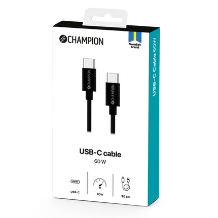 Kabel USB-C 30cm, černá