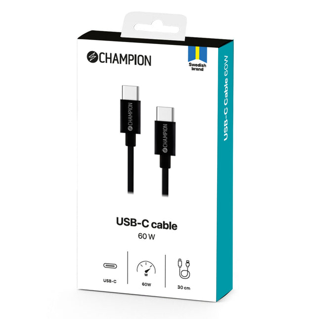 Kabel USB-C 30cm, černá