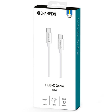 Kabel USB-C 60W 2m, bílá